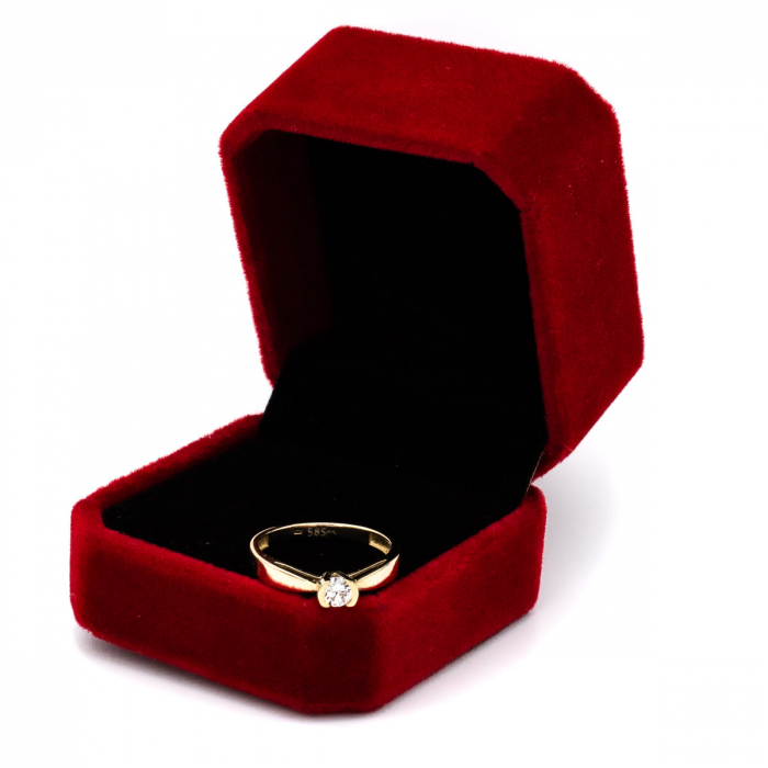 Inel aur galben 14K model Lyra cu zirconia – inel de logodnă GOLD PIC [3]