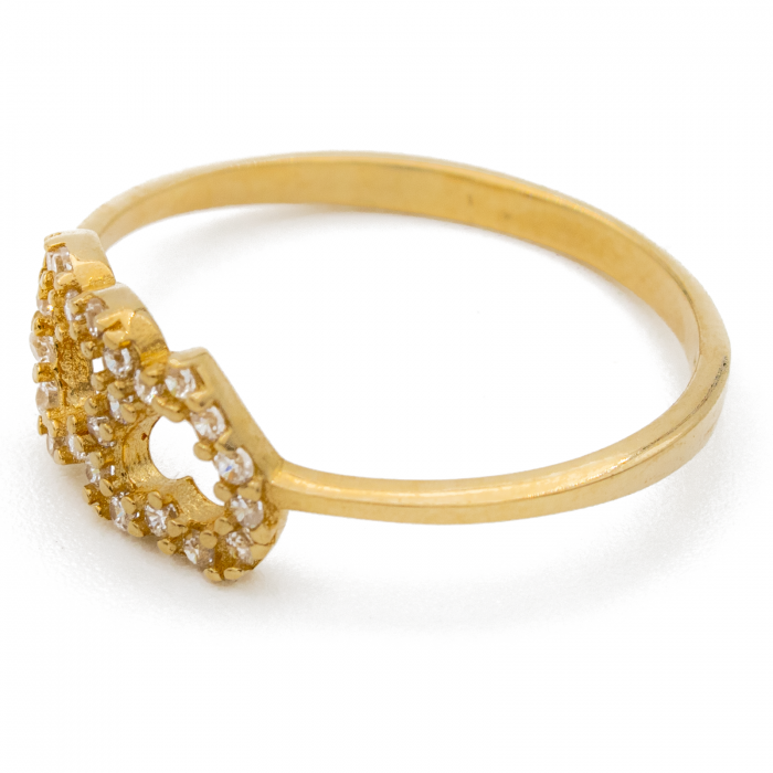 Inel Doua Inimioare Aur 14k [2]