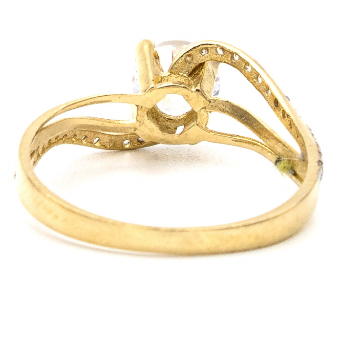 inel de logodnă Eternity din aur galben 14K cu zirconia [6]