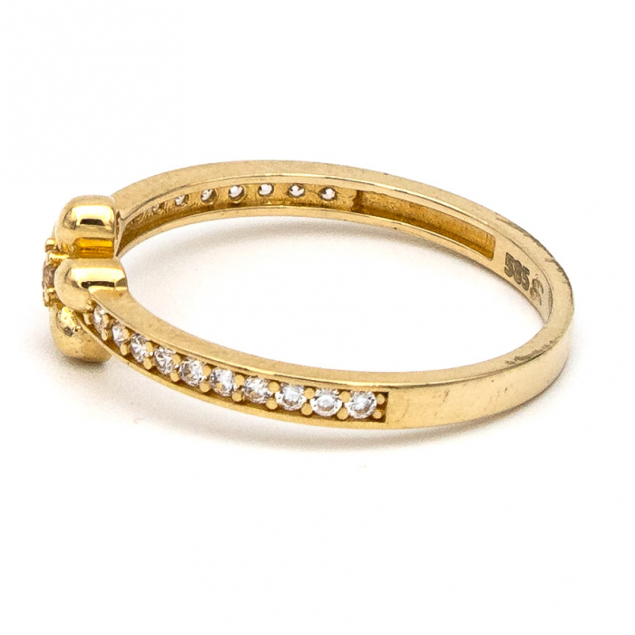 Inel Floare cu Zirconii și aur galben 14K – GOLD PIC [5]