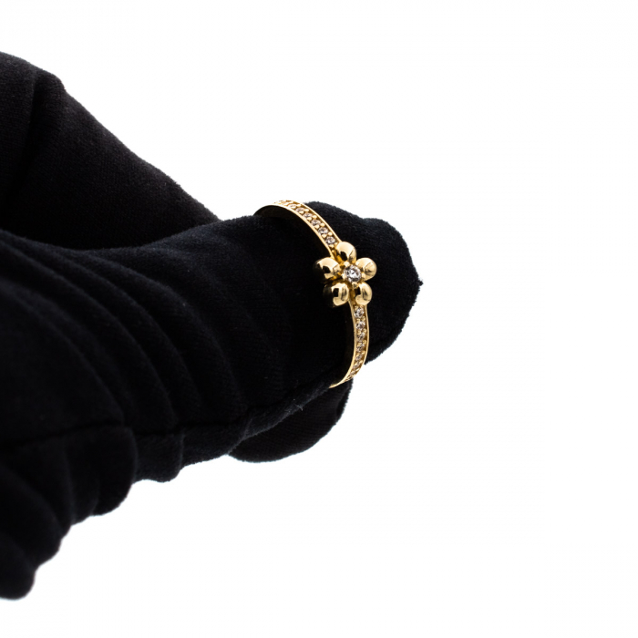 Inel Floare cu Zirconii și aur galben 14K – GOLD PIC [8]
