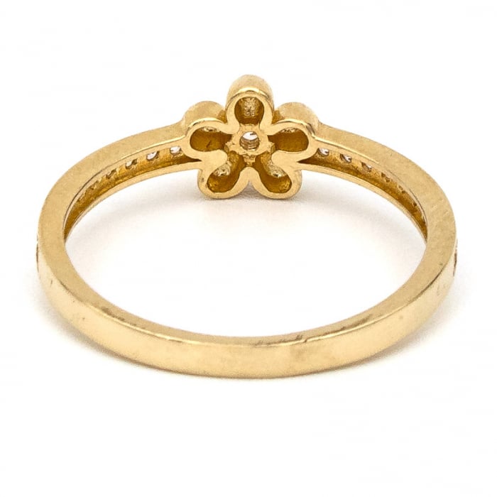 Inel Floare cu Zirconii și aur galben 14K – GOLD PIC [7]