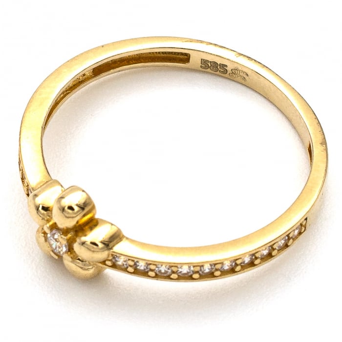 Inel Floare cu Zirconii și aur galben 14K – GOLD PIC [4]