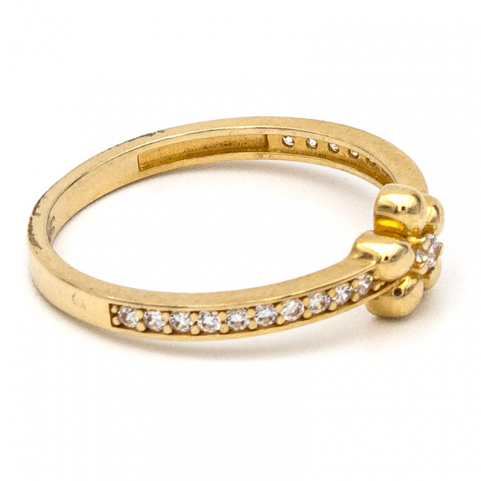 Inel Floare cu Zirconii și aur galben 14K – GOLD PIC [6]