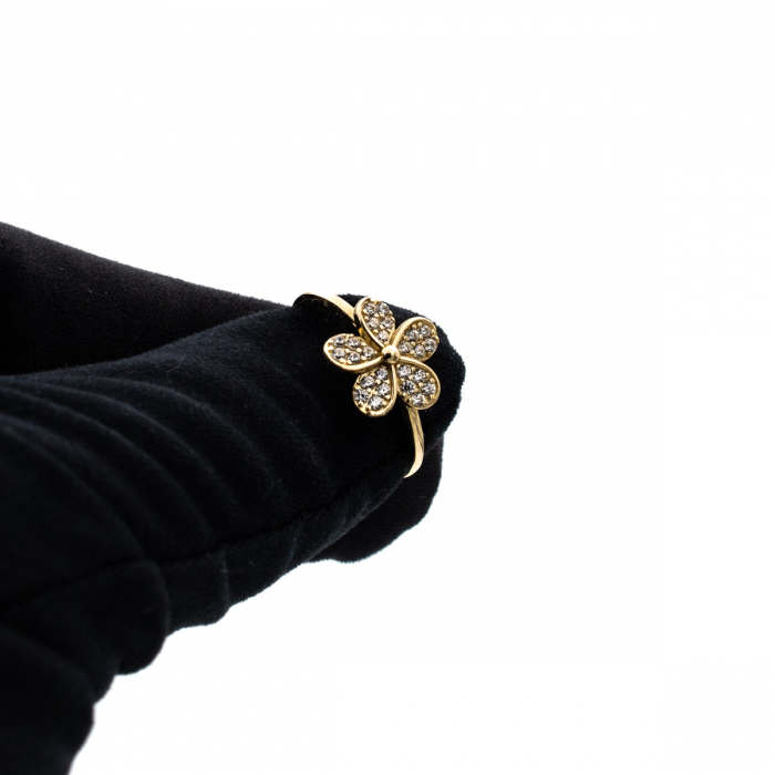 Inel Floare din aur galben 14K și zirconia – GOLD PIC [8]
