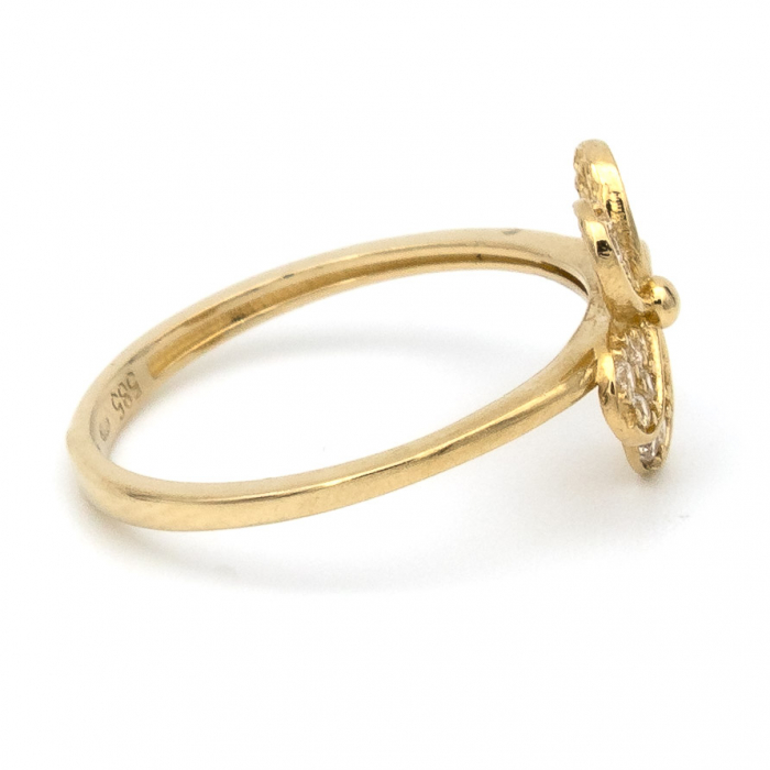 Inel Floare din aur galben 14K și zirconia – GOLD PIC [6]