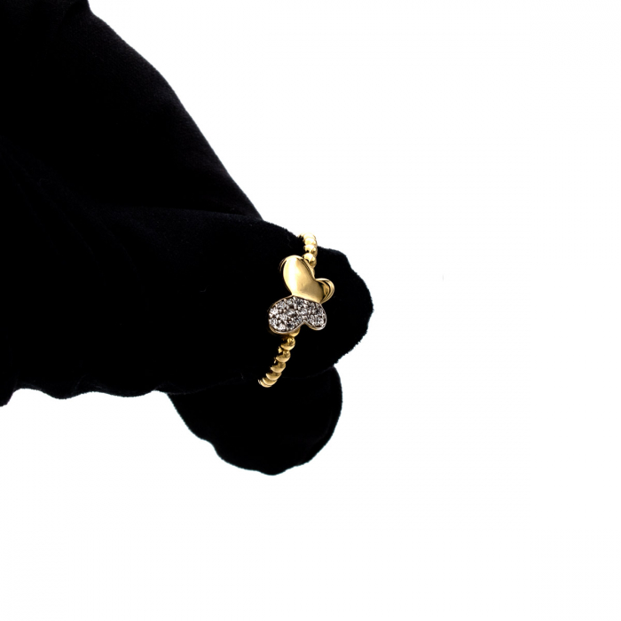 Inel Fluture și Pietre zirconia din aur galben 14K – GOLD PIC [8]