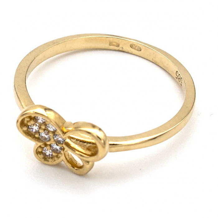 Inel aur galben 14K cu fluturaș – bijuterie elegantă pentru femei [4]