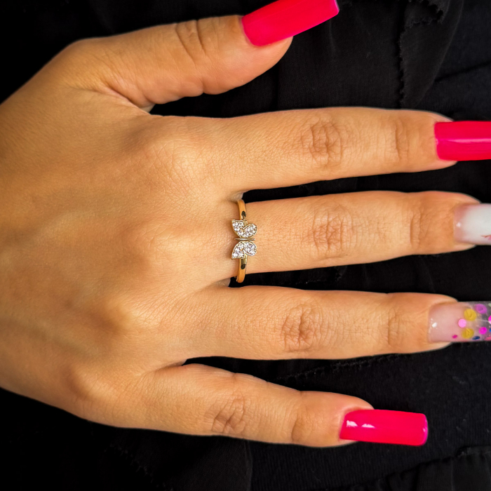 Inel delicat cu fluture din aur galben 14K – GOLD PIC [2]