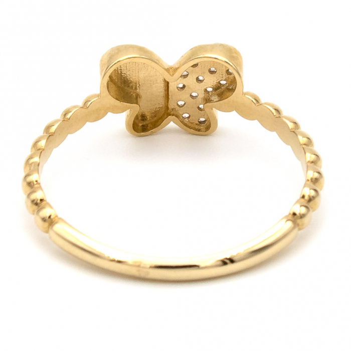Inel Fluture și Pietre zirconia din aur galben 14K – GOLD PIC [7]