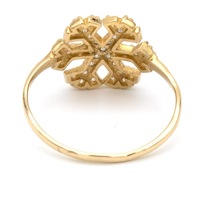Inel din aur galben 14K cu model fulg de nea –  GOLD PIC [7]