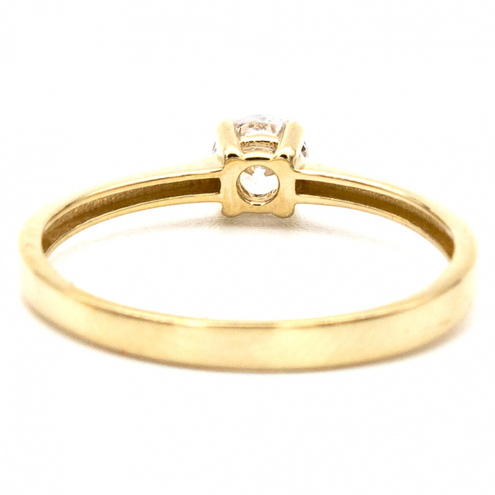 Inel de logodnă din aur galben 14K cu piatră zirconia – model Harmony [6]