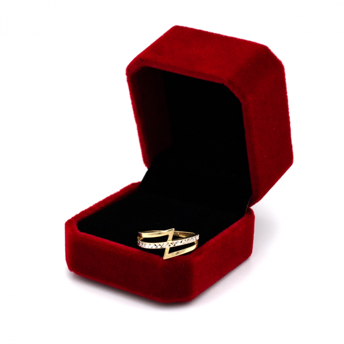 Inel în formă de Z din aur galben și alb 14K – GOLD PIC [3]