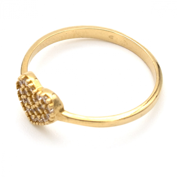 Inel Inimă și zirconii din aur galben 14K – GOLD PIC [4]