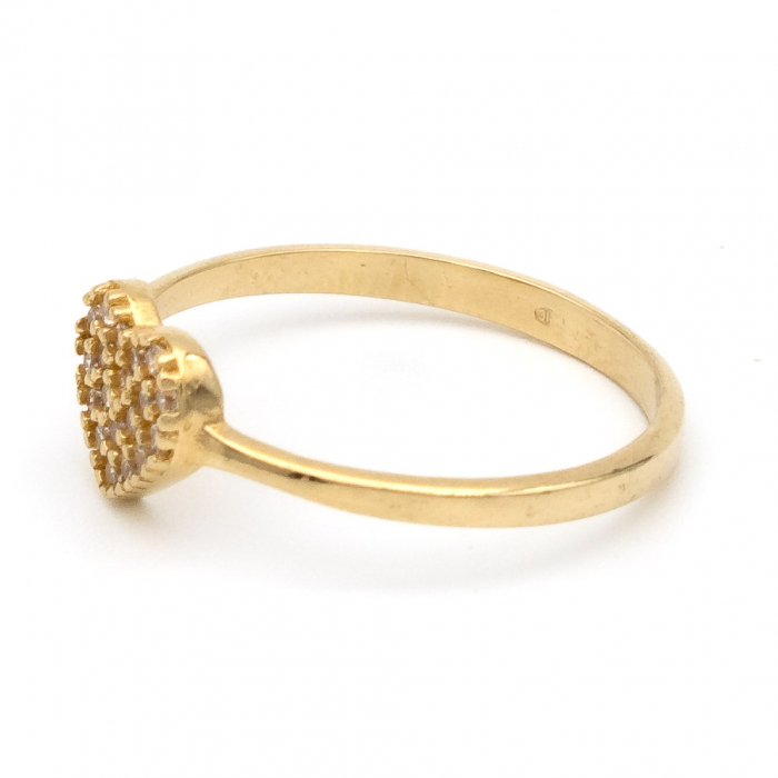 Inel Inimă și zirconii din aur galben 14K – GOLD PIC [5]
