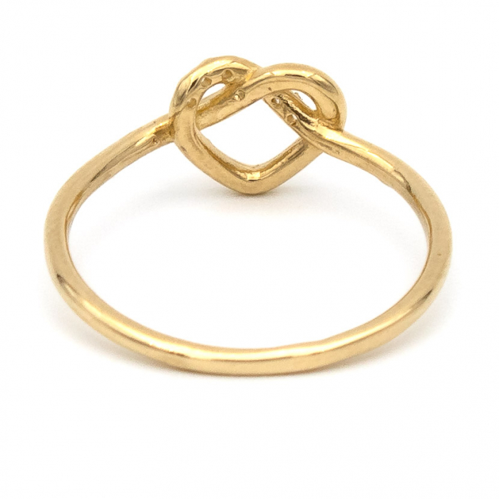 Inel inimă simplă și aur galben 14K – bijuterie cu emoție GOLD PIC [7]