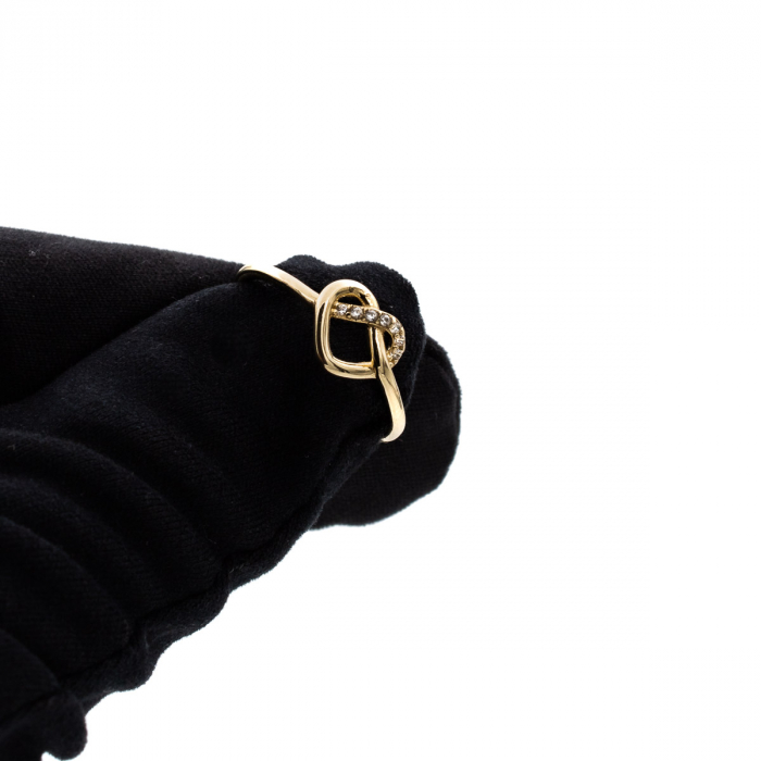 Inel inimă simplă și aur galben 14K – bijuterie cu emoție GOLD PIC [8]