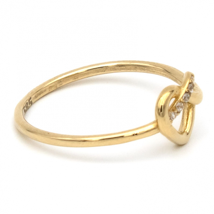 Inel inimă simplă și aur galben 14K – bijuterie cu emoție GOLD PIC [6]