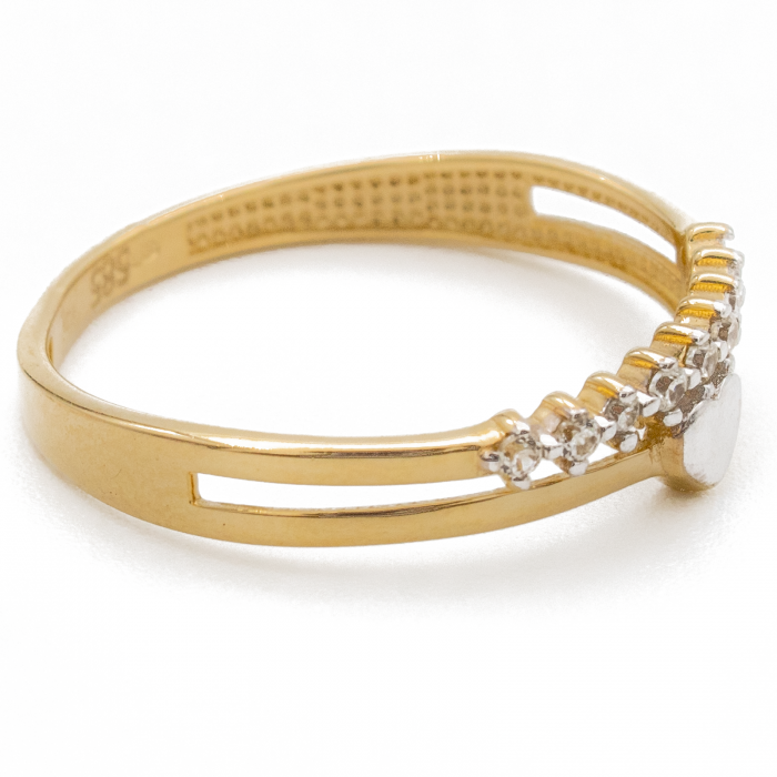 Inel Inima si Pietre Aur 14k [3]