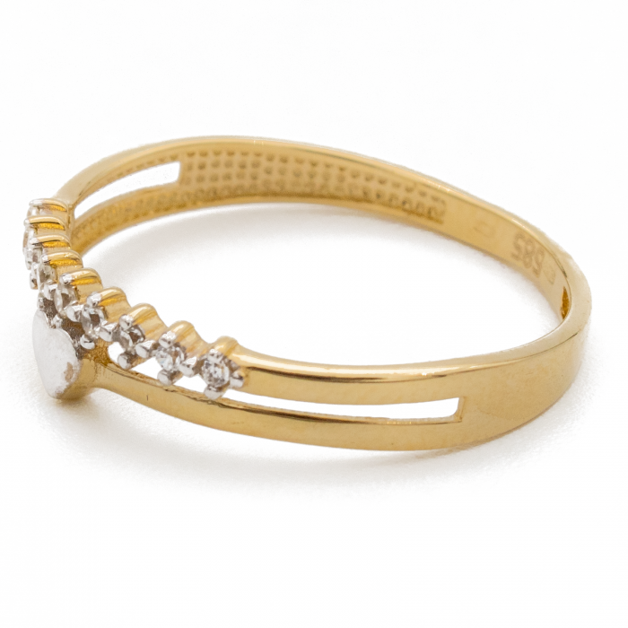 Inel Inima si Pietre Aur 14k [2]