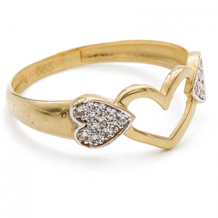 Inel Inimi Aur 14k [2]