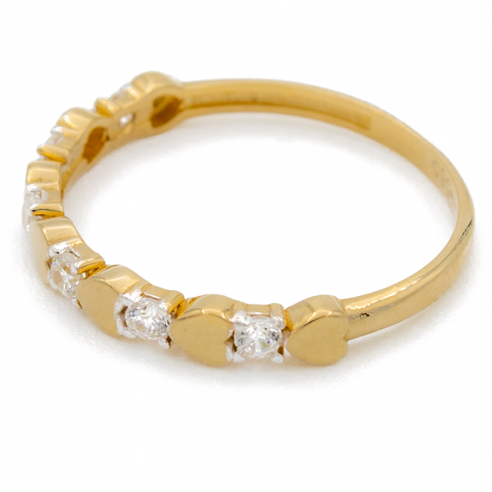 Inel Inimi si Pietre Aur 14k [2]