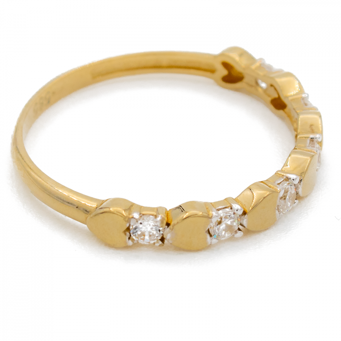 Inel Inimi si Pietre Aur 14k [3]