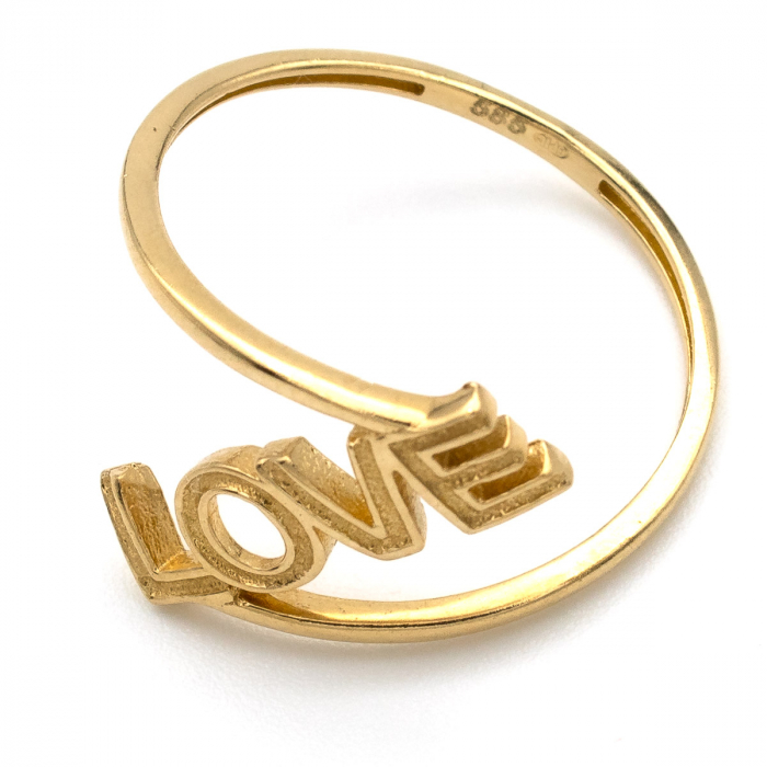 Inel Love din aur galben 14K – GOLD PIC [4]