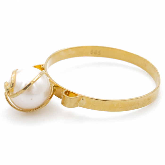 Inel Perla Alba Aur 14k [3]
