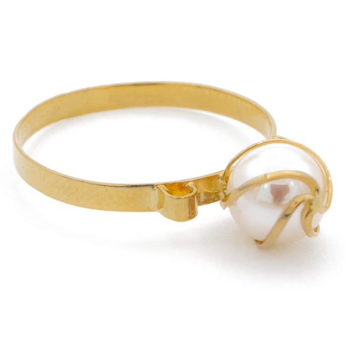Inel Perla Alba Aur 14k [2]