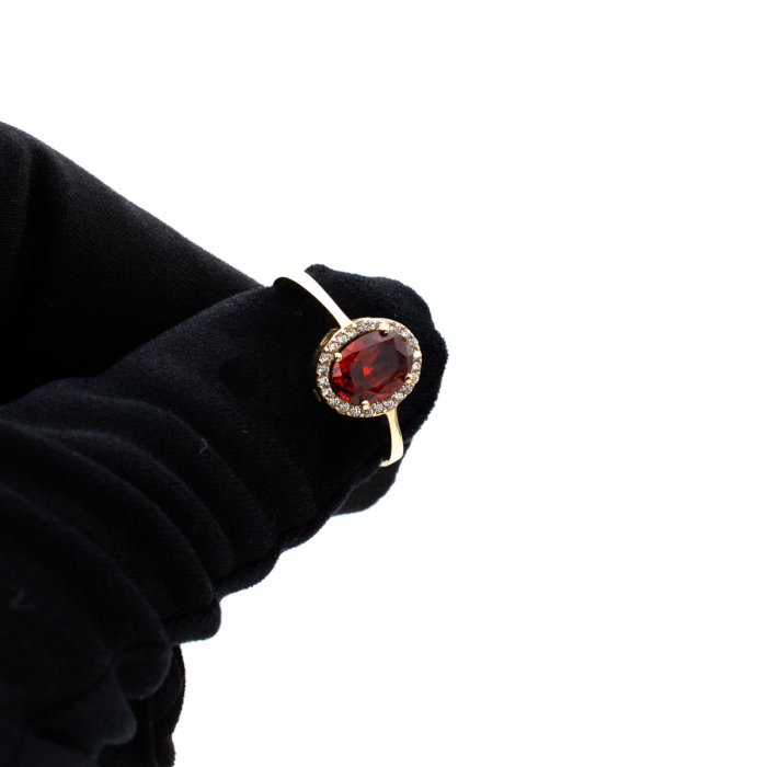 Inel Piatră Roșie din aur galben 14K – GOLD PIC [8]