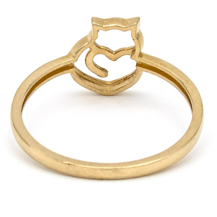 Inel Pisică din aur galben 14K – GOLD PIC [7]