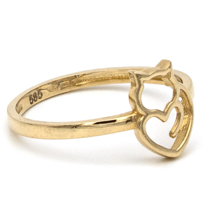 Inel Pisică din aur galben 14K – GOLD PIC [6]