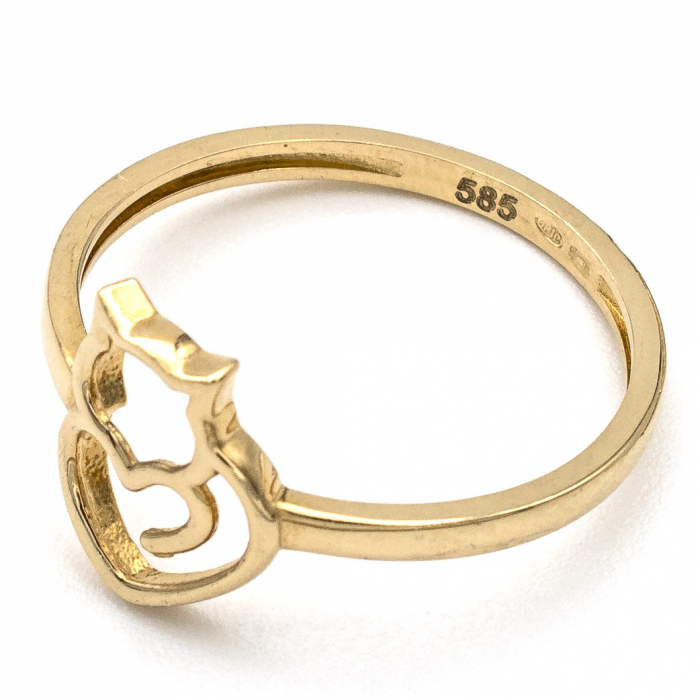Inel Pisică din aur galben 14K – GOLD PIC [4]