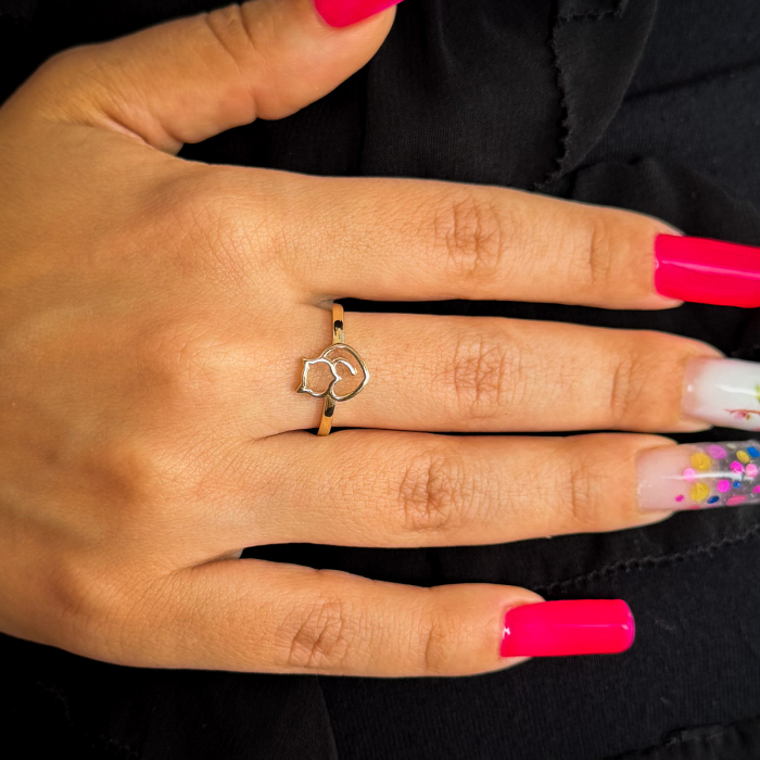 Inel Pisică din aur galben 14K – GOLD PIC [2]