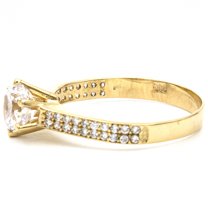 Inel din aur galben 14K Promise cu zirconii [4]