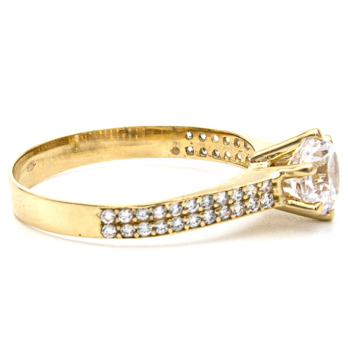 Inel din aur galben 14K Promise cu zirconii [5]