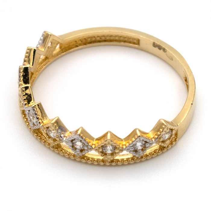 Inel aur galben 14K cu model din romburi – design geometric GOLD PIC [4]