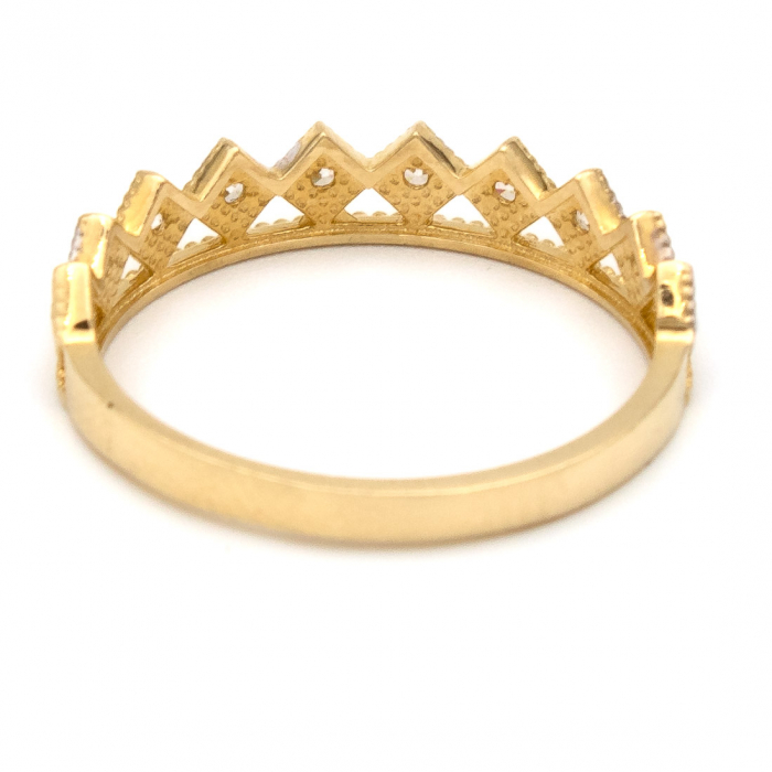 Inel aur galben 14K cu model din romburi – design geometric GOLD PIC [7]