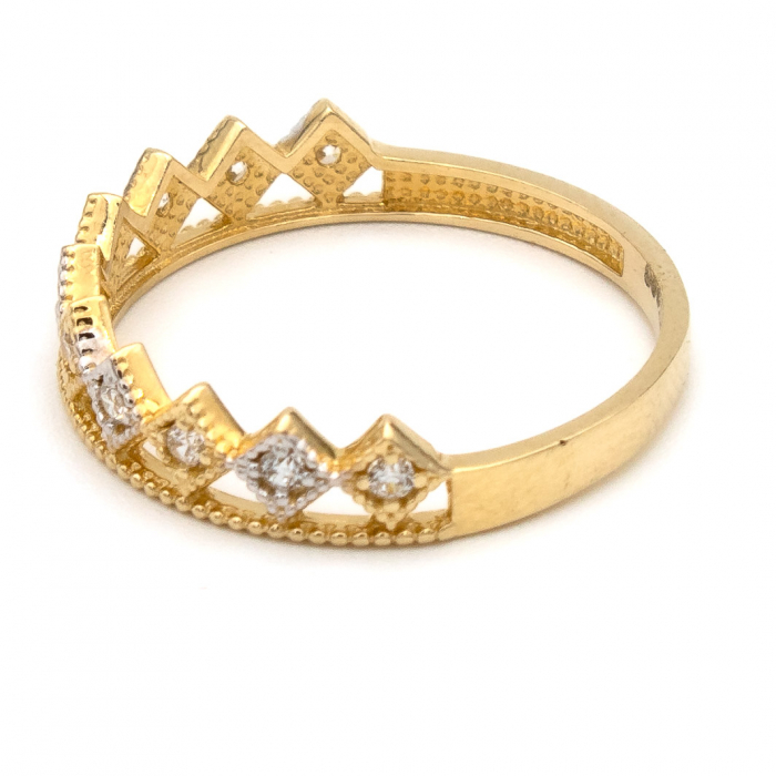 Inel aur galben 14K cu model din romburi – design geometric GOLD PIC [5]