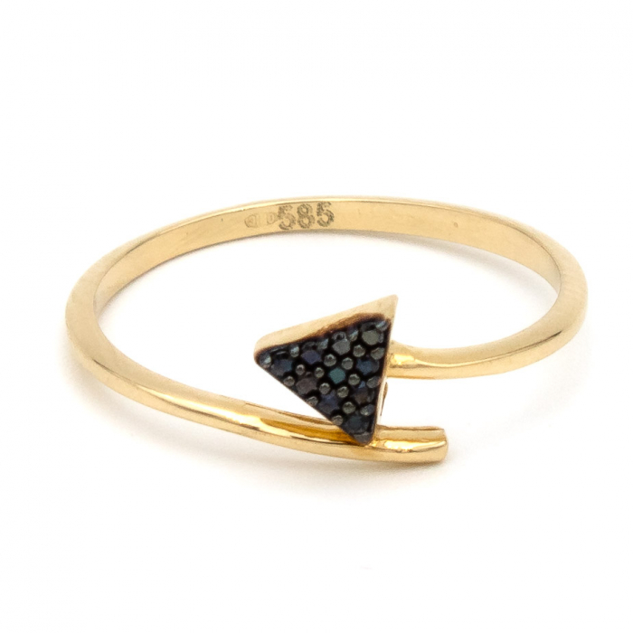 Inel aur galben 14K cu simbol săgeată –  GOLD PIC [1]