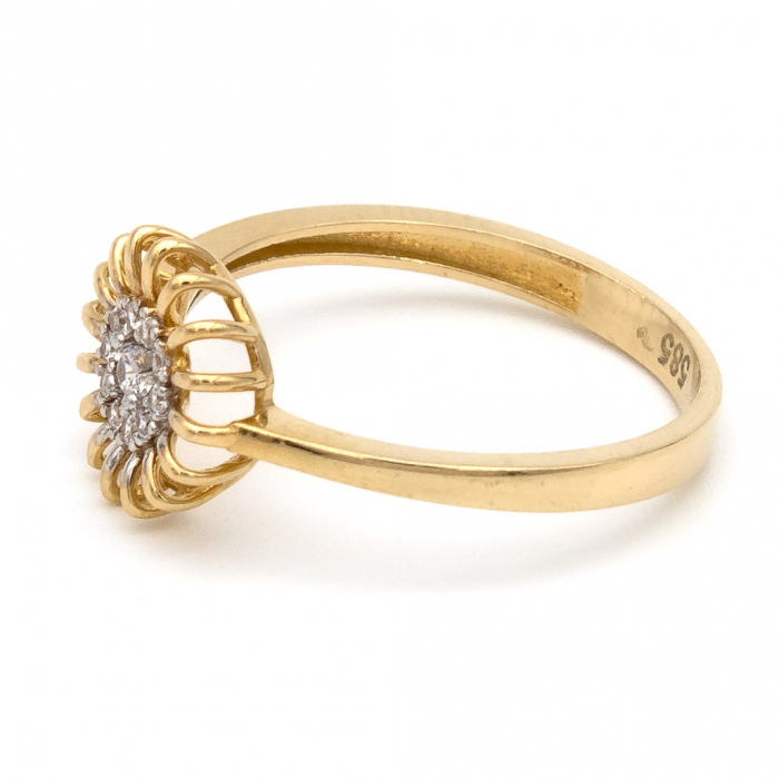 Inel Soare din aur galben 14K cu pietre zirconia – GOLD PIC [5]
