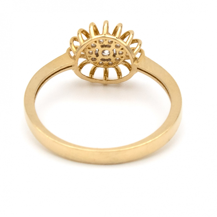 Inel Soare din aur galben 14K cu pietre zirconia – GOLD PIC [7]