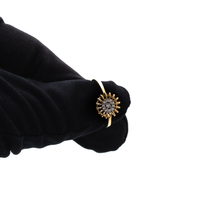 Inel Soare din aur galben 14K cu pietre zirconia – GOLD PIC [8]