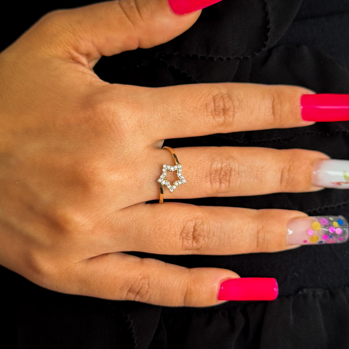 Inel Stea din aur galben 14K – GOLD PIC [2]