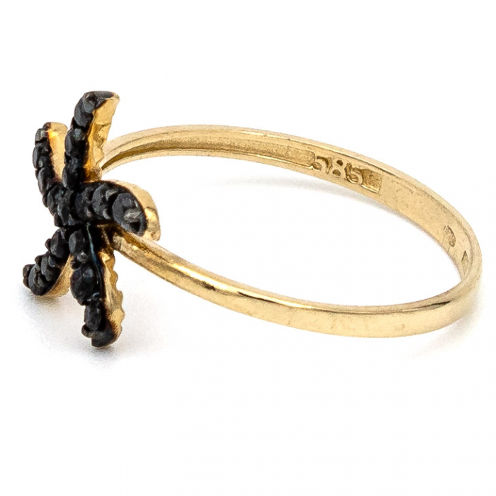 Inel stea de mare din aur galben 14K cu zirconia – GOLD PIC [5]