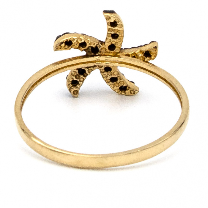Inel stea de mare din aur galben 14K cu zirconia – GOLD PIC [7]