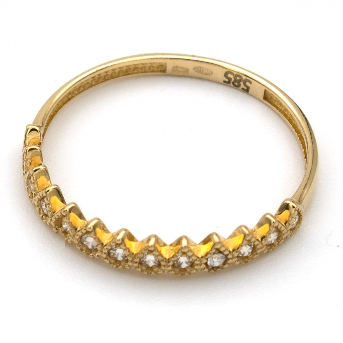 Inel aur galben 14K cu model de coroniță – bijuterie GOLD PIC [4]