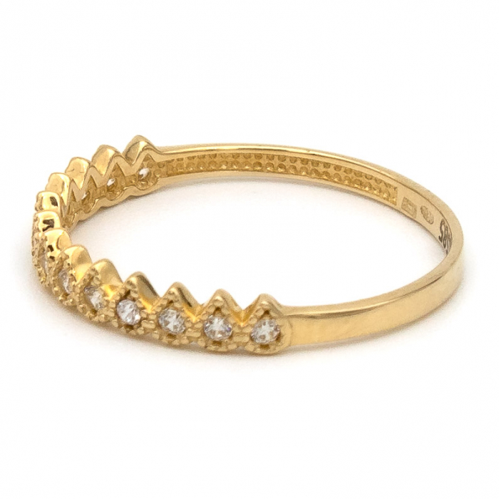 Inel aur galben 14K cu model de coroniță – bijuterie GOLD PIC [6]