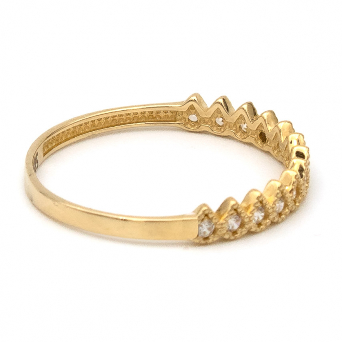 Inel aur galben 14K cu model de coroniță – bijuterie GOLD PIC [5]